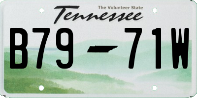 TN license plate B7971W