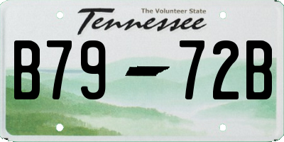 TN license plate B7972B