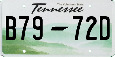 TN license plate B7972D