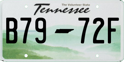 TN license plate B7972F