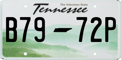 TN license plate B7972P