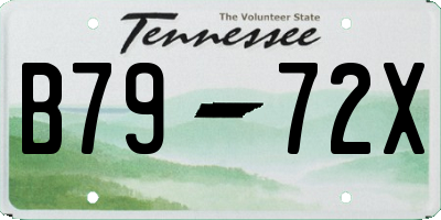 TN license plate B7972X