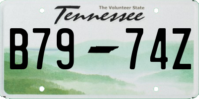 TN license plate B7974Z