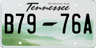 TN license plate B7976A