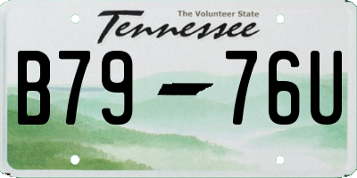TN license plate B7976U