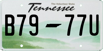 TN license plate B7977U