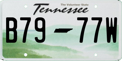 TN license plate B7977W