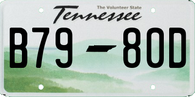 TN license plate B7980D