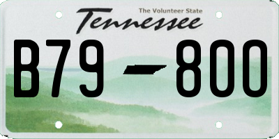 TN license plate B7980O