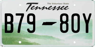 TN license plate B7980Y