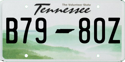 TN license plate B7980Z
