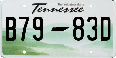 TN license plate B7983D