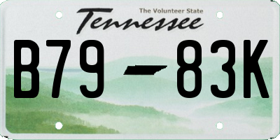 TN license plate B7983K