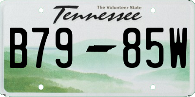 TN license plate B7985W
