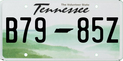 TN license plate B7985Z