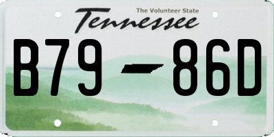 TN license plate B7986D