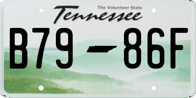 TN license plate B7986F
