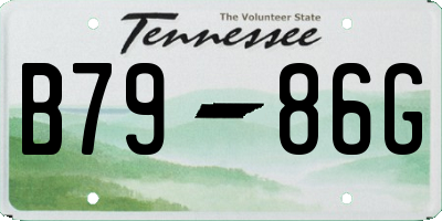 TN license plate B7986G