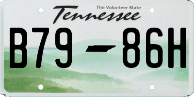 TN license plate B7986H