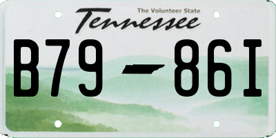 TN license plate B7986I