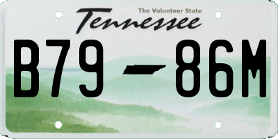 TN license plate B7986M