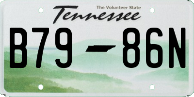 TN license plate B7986N