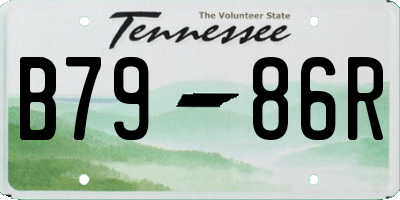 TN license plate B7986R