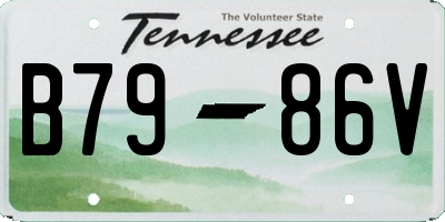 TN license plate B7986V