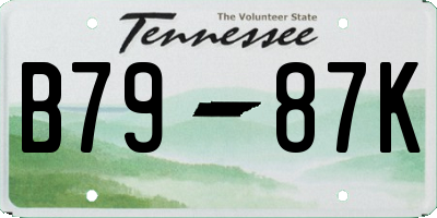 TN license plate B7987K