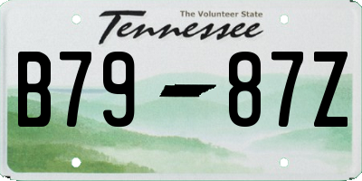 TN license plate B7987Z
