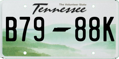 TN license plate B7988K