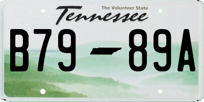 TN license plate B7989A