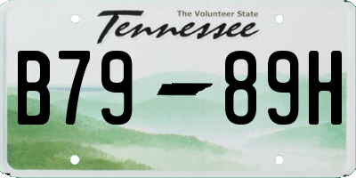 TN license plate B7989H