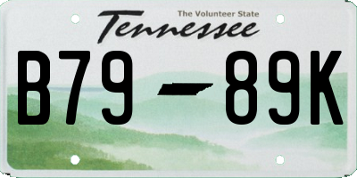 TN license plate B7989K