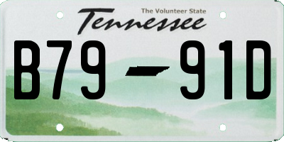 TN license plate B7991D