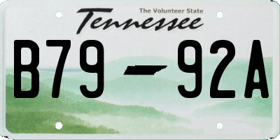 TN license plate B7992A
