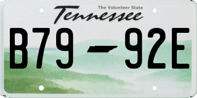 TN license plate B7992E