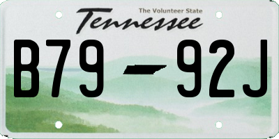 TN license plate B7992J
