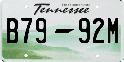 TN license plate B7992M
