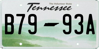 TN license plate B7993A