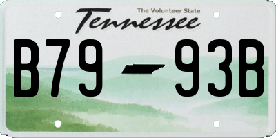TN license plate B7993B