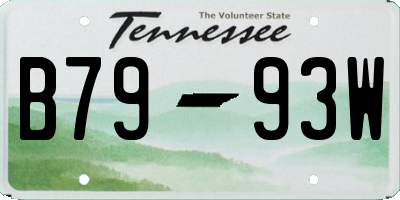 TN license plate B7993W