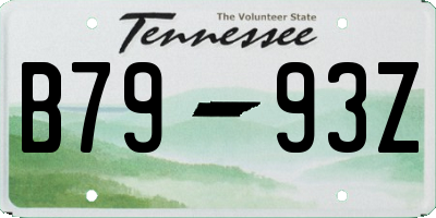TN license plate B7993Z