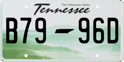 TN license plate B7996D