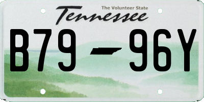 TN license plate B7996Y