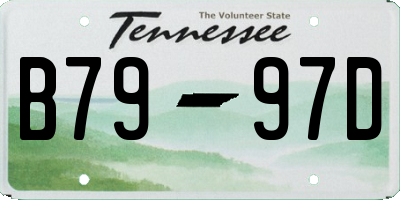 TN license plate B7997D