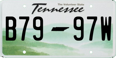 TN license plate B7997W