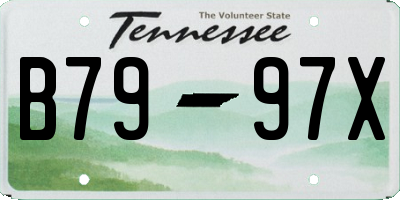 TN license plate B7997X