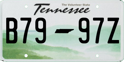 TN license plate B7997Z