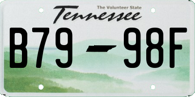 TN license plate B7998F